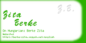 zita berke business card